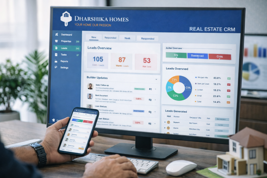 CRM and lead management screen
