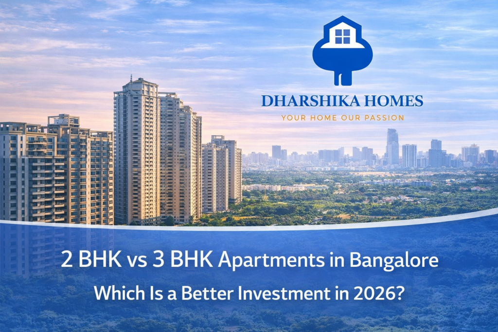 2 bhk vs 3 bhk apartments bangalore investment 2026 dharshika homes